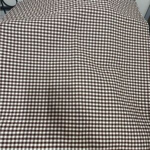 Brown and White Gingham pre-quilted Fabric